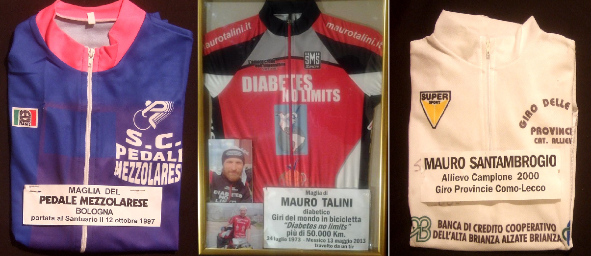 maglie donate al Santuario della Madonna del Ghisallo